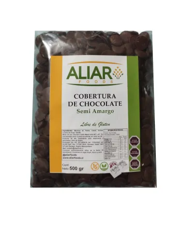 Aliar cobertura de chocolate semi amargo 500 grs