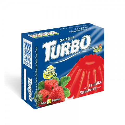 Turbo gelatina frutilla 40 grs