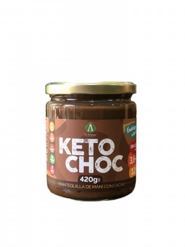 Ambrosia mantequilla de mani con cacao KetoChoc 420 grs