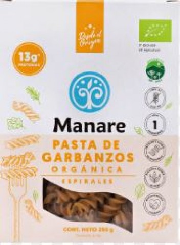 Manare Pasta de Garbanzos Organica Espirales 250 grs